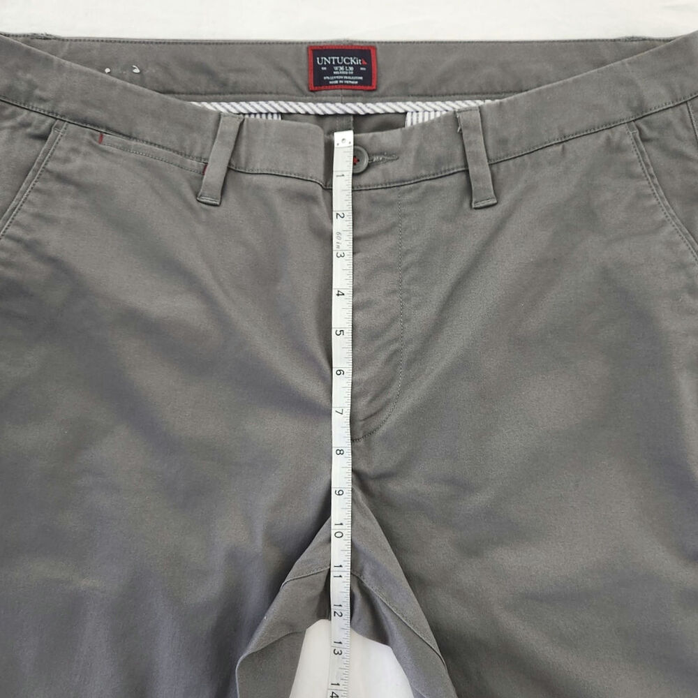 UNTUCKit Relaxed Fit Gray Pants 36x30 Mens Chinos Trousers Casual Straight Leg - Picture 5 of 9